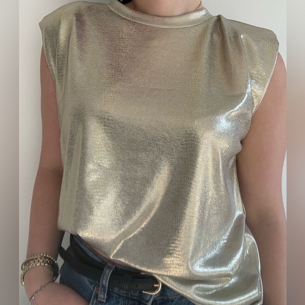 Gold top with shoulder pads!